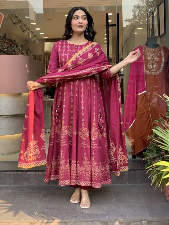 Trendy Florish Anarkali dress