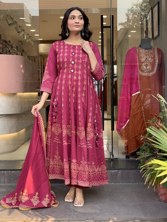 Trendy Florish Anarkali dress