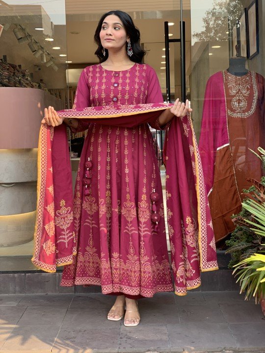 Trendy Florish Anarkali dress