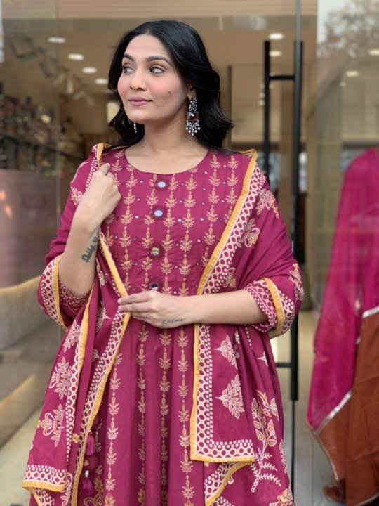 Trendy Florish Anarkali dress