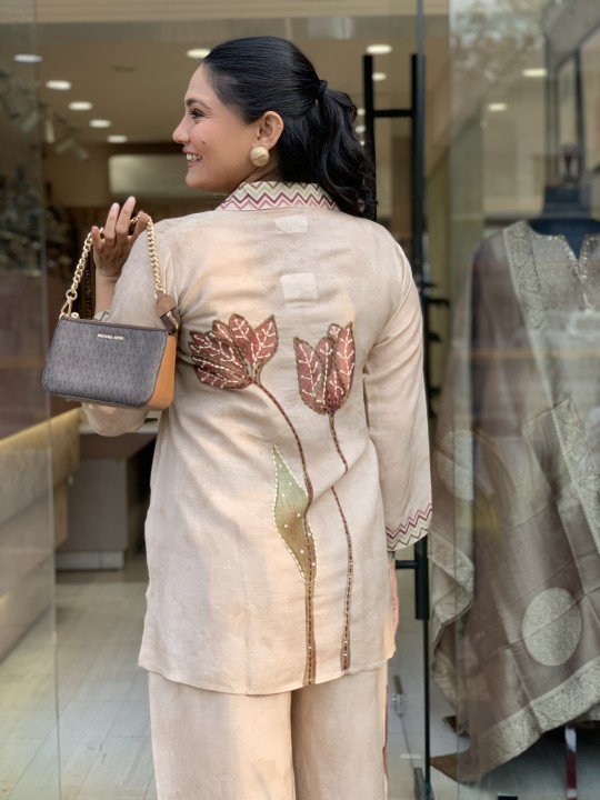 Floral linen cord set