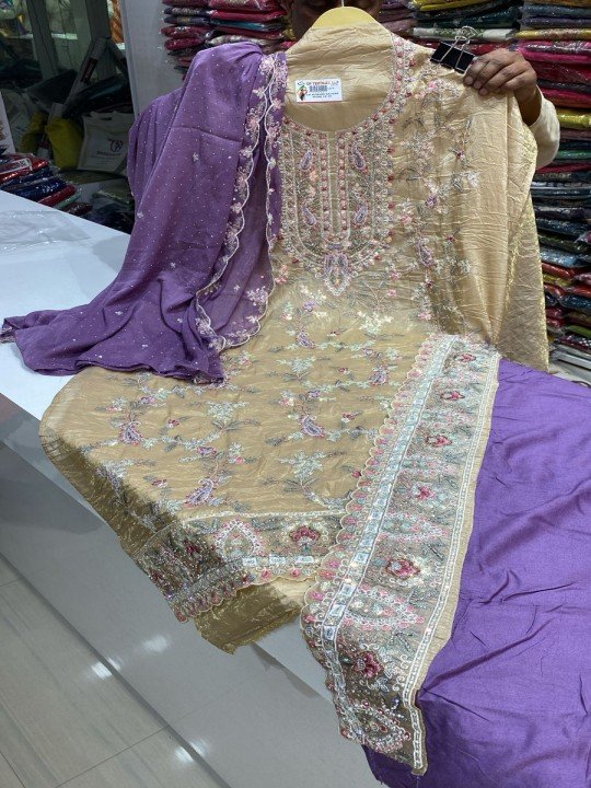 Purple Glam Embroidered Suit