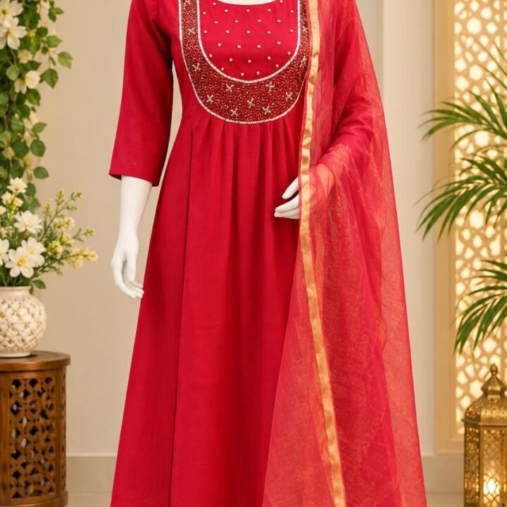 Premium pure mal chanderi suit with cotton mal lining