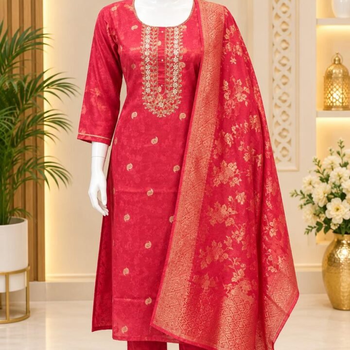 PREMIUM TISSUE SHIMMER JAQUARD FESTIVE KURTA