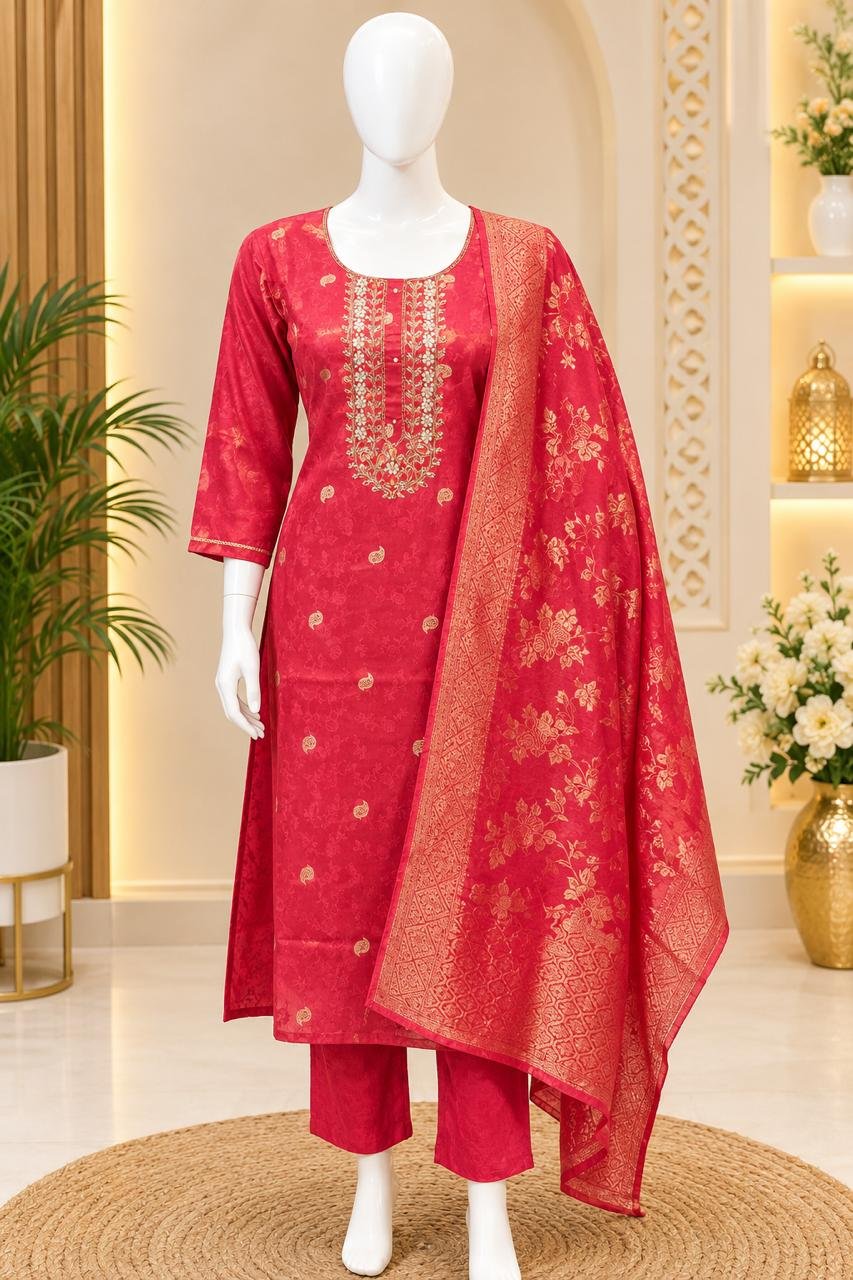 PREMIUM TISSUE SHIMMER JAQUARD FESTIVE KURTA