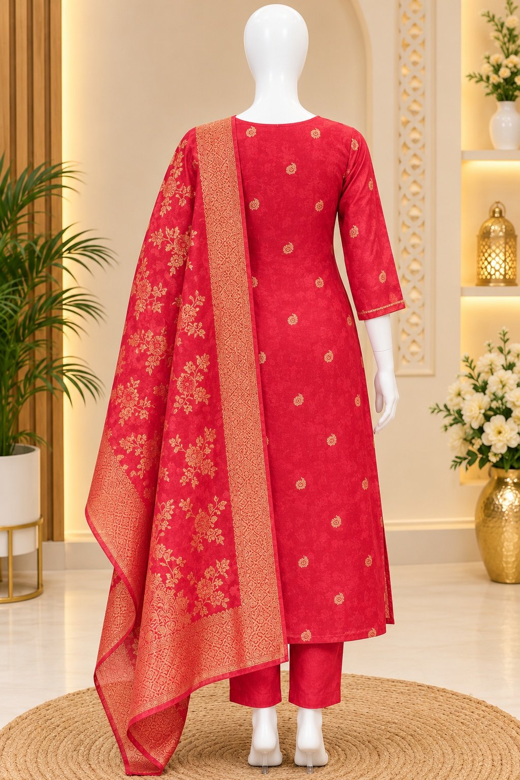 PREMIUM TISSUE SHIMMER JAQUARD FESTIVE KURTA - Image 2
